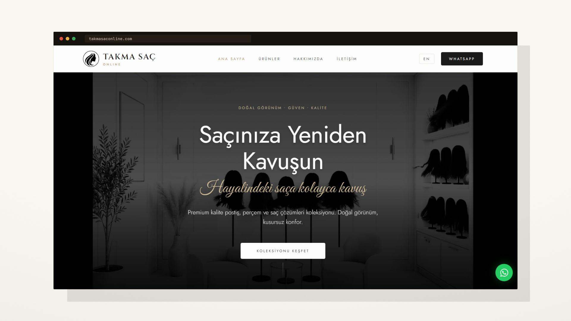 Takma Saç Online — Web Tasarım & Geliştirme